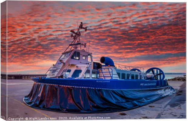 Island Express Hovercraft Canvas Print by Wight Landscapes