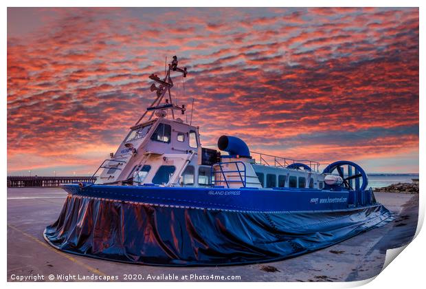 Island Express Hovercraft Print by Wight Landscapes