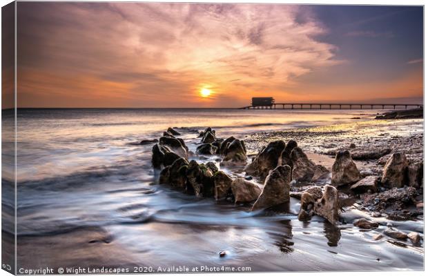 Bembridge Lifeboat Station Sunrise Isle Of Wight Canvas Print by Wight Landscapes