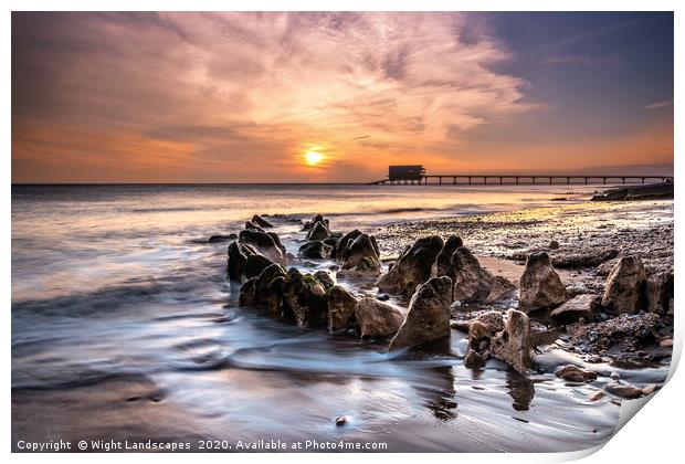 Bembridge Lifeboat Station Sunrise Isle Of Wight Print by Wight Landscapes