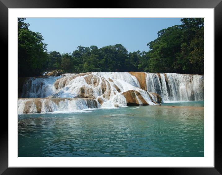 Agua Azul waterfalls in Chiapas, Mexico Framed Mounted Print by Theo Spanellis