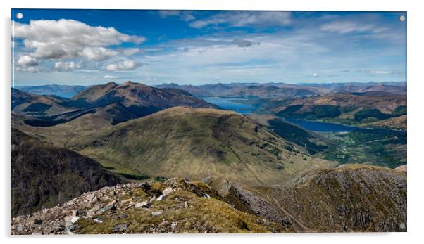 Majestic Glencoe Mountain Panorama Acrylic by Joe Dailly