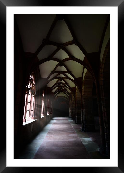 Basel Cathedral dark corridor Framed Mounted Print by Svetlana Sewell