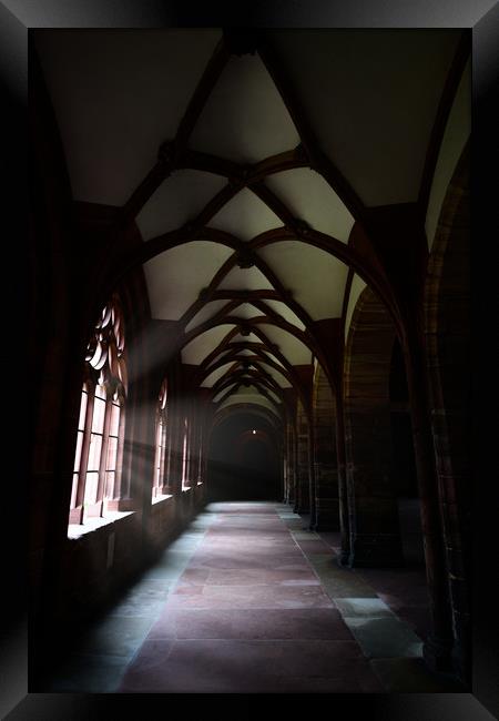 Basel Cathedral dark corridor Framed Print by Svetlana Sewell