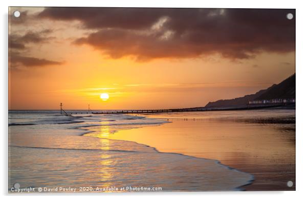Sunrise over Cromer beach Acrylic by David Powley