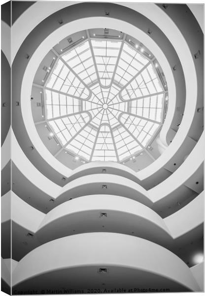 Interior of the Guggenheim Museum in New York Canvas Print by Martin Williams