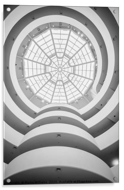 Interior of the Guggenheim Museum in New York Acrylic by Martin Williams