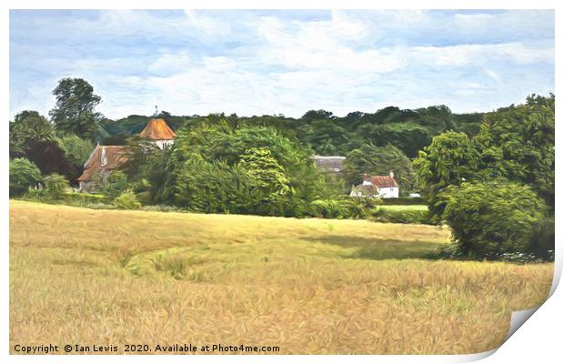 An Impressionist View of Aldworth Village  Print by Ian Lewis
