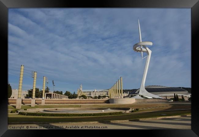 Barcelona (Spain) : A view of the Olympic site.  Framed Print by Anne Di Natale