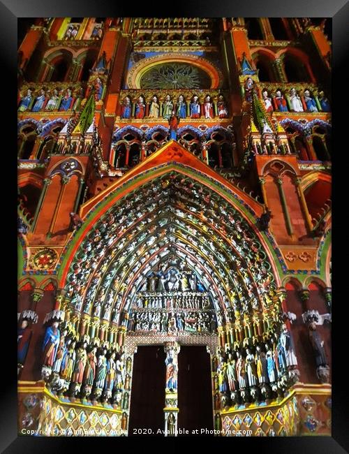 Summer at Amiens cathedral Framed Print by Ann Biddlecombe