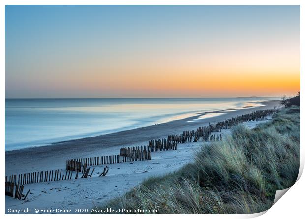 Sunrise at Holme beach Print by Eddie Deane