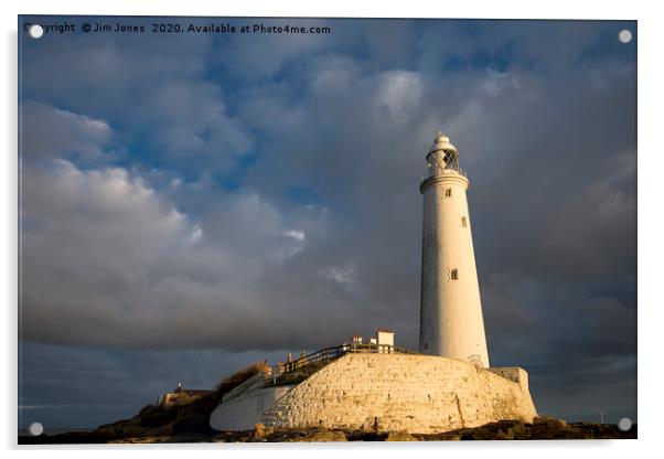 Early morning sunshine at St Mary's Island. Acrylic by Jim Jones