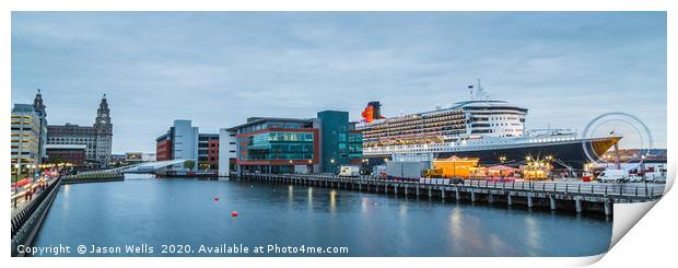 Queen Mary 2 docked in Liverpool Print by Jason Wells