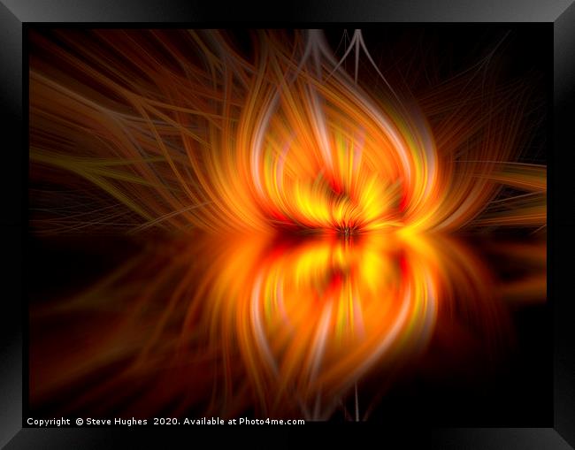 Photoshop Twirl effect looking like flames Framed Print by Steve Hughes
