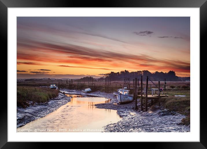 Low tide sunrise at Thornham Framed Mounted Print by David Powley