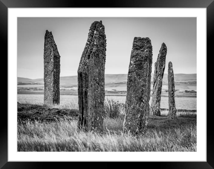 Standing Stones, Orkney Framed Mounted Print by David Jeffery