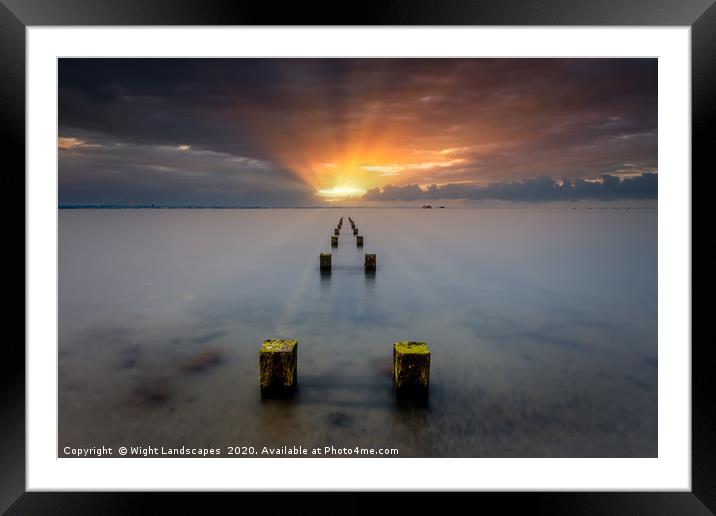 Stormy Seaview Sunbeams Sunrise Framed Mounted Print by Wight Landscapes