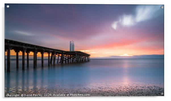 Winter sunrise over the Pier Acrylic by David Powley