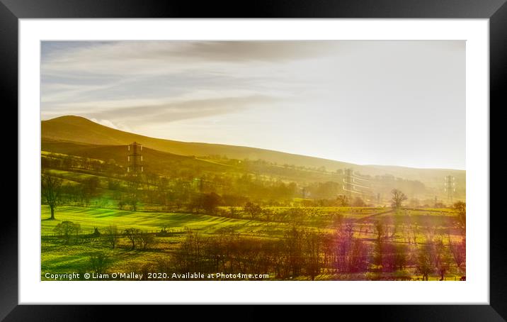 Into the light in the Welsh Hills Framed Mounted Print by Liam Neon
