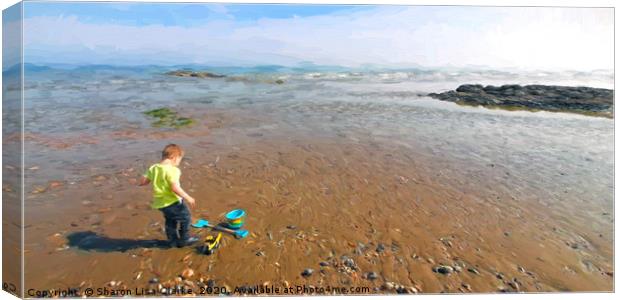 Boy on the beach Canvas Print by Sharon Lisa Clarke