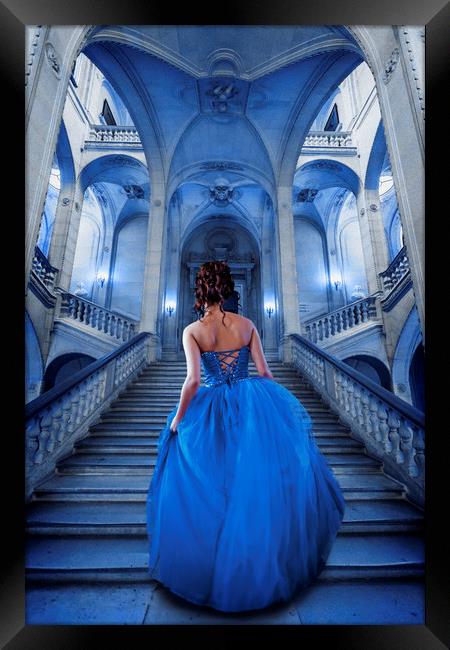 Blue Marble halls Framed Print by Maggie McCall