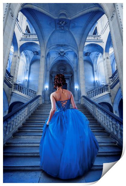 Blue Marble halls Print by Maggie McCall