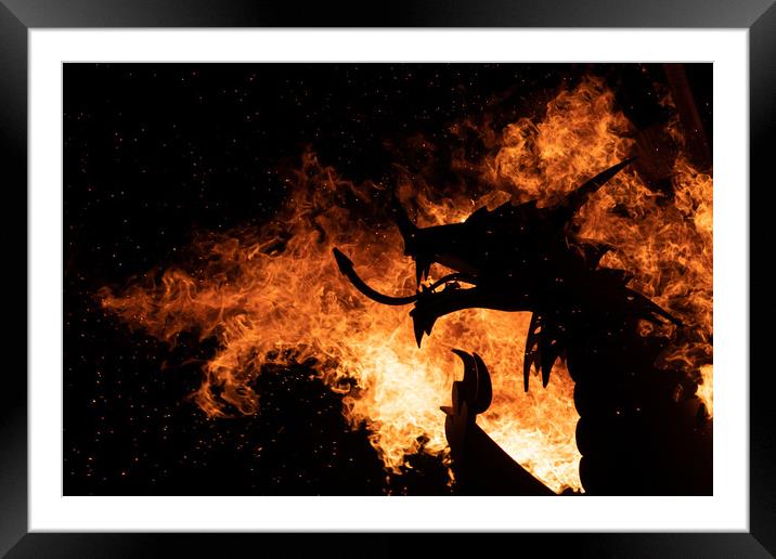 Dragon Fire. Framed Mounted Print by Mike Evans