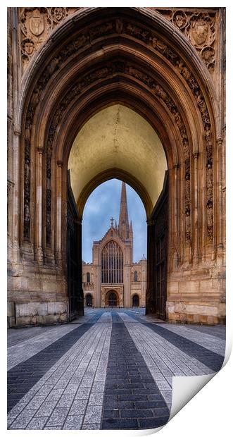 The Divine Norwich Cathedral Print by Rus Ki