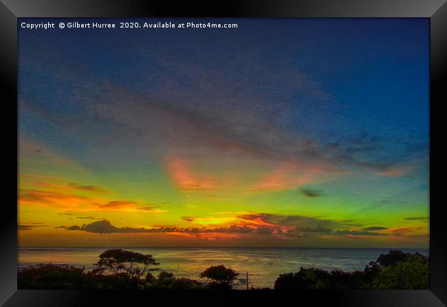 Sunset at Flic en Flac Mauritius Framed Print by Gilbert Hurree