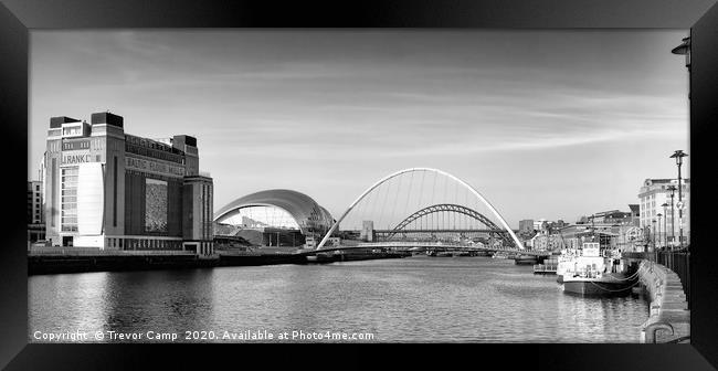 Tyne Arches - Toned Framed Print by Trevor Camp