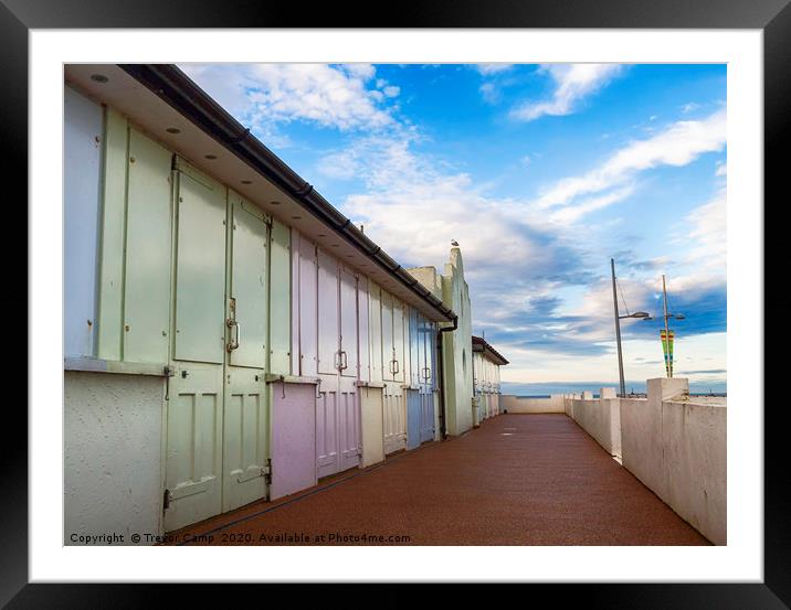 Saltburn by the Beach Huts Framed Mounted Print by Trevor Camp