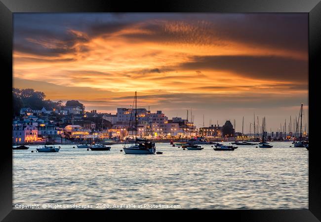 Cowes Week Sunset Framed Print by Wight Landscapes