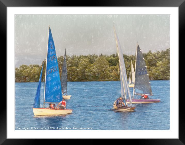 Sailing On The Lake Framed Mounted Print by Ian Lewis