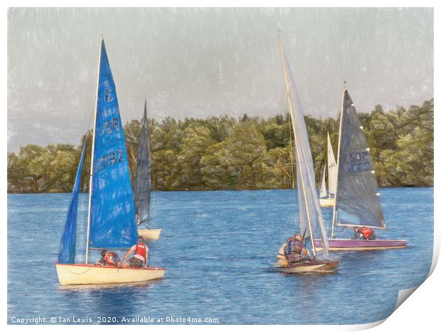 Sailing On The Lake Print by Ian Lewis