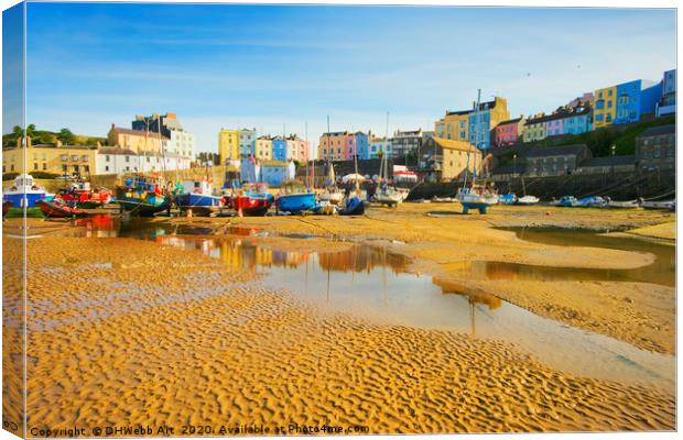 Tide Out At Tenby, Pembrokeshire Canvas Print by DHWebb Art
