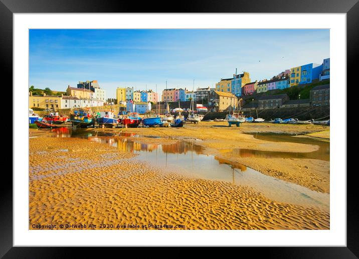 Tide Out At Tenby, Pembrokeshire Framed Mounted Print by DHWebb Art