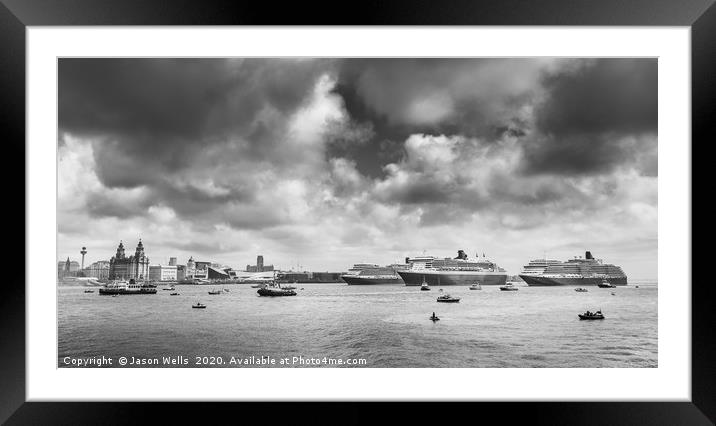 Three Queens in monochrome Framed Mounted Print by Jason Wells