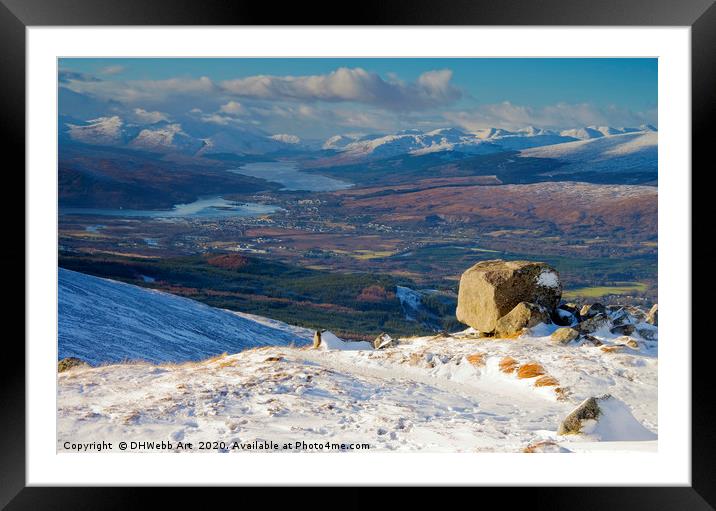 View towards Fort William from Ben Nevis Framed Mounted Print by DHWebb Art