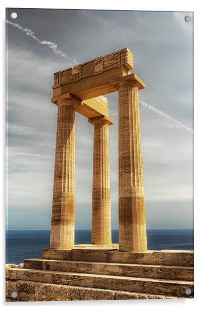 Rhodes Acropolis of Lindos Temple of Athena Ruins Acrylic by Antony McAulay