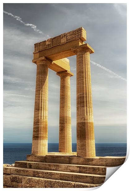 Rhodes Acropolis of Lindos Temple of Athena Ruins Print by Antony McAulay