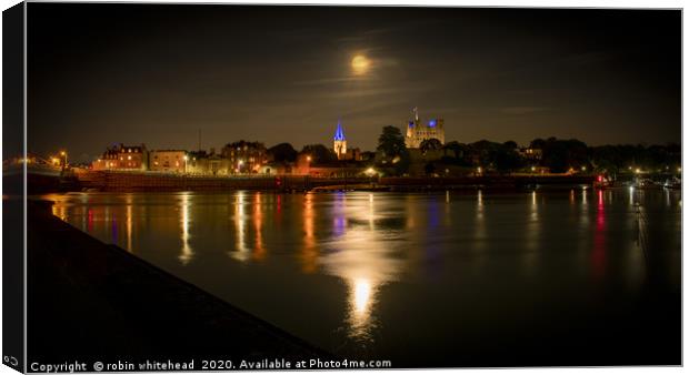 Flower Moon over Rochester Canvas Print by robin whitehead