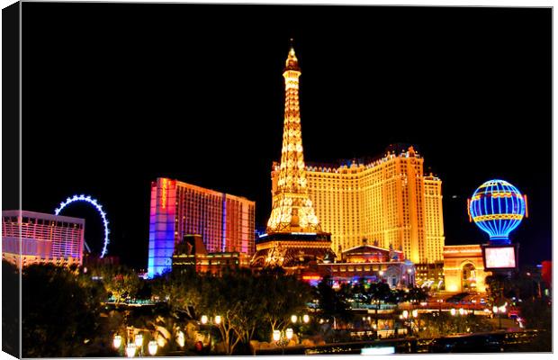 Paris Hotel Las Vegas United States of America Canvas Print by Andy Evans Photos