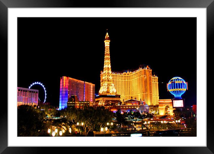 Paris Hotel Las Vegas United States of America Framed Mounted Print by Andy Evans Photos