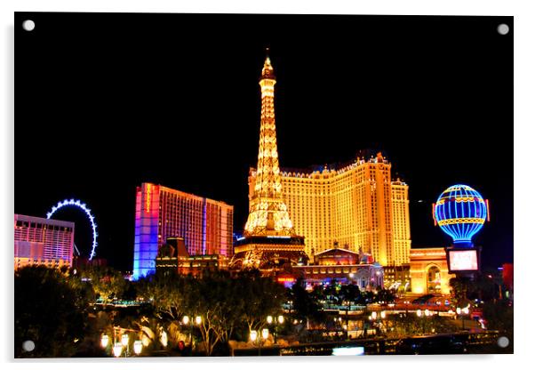 Paris Hotel Las Vegas United States of America Acrylic by Andy Evans Photos