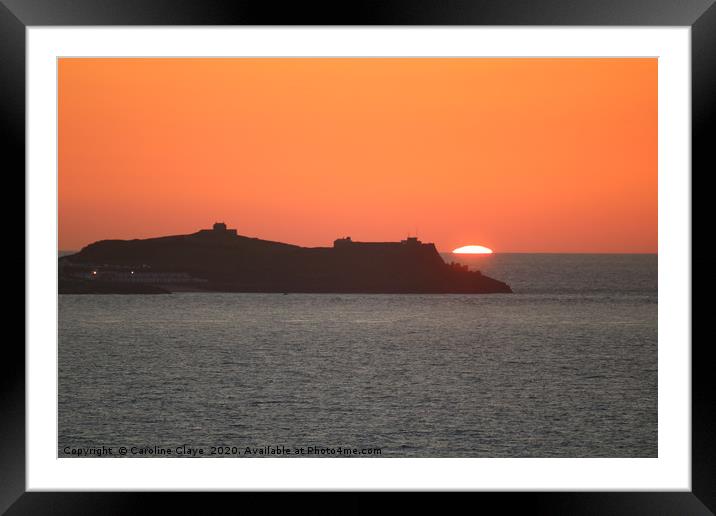 Cornwall Sunset Framed Mounted Print by Caroline Claye