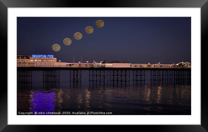 Five Super-Moons Framed Mounted Print by robin whitehead