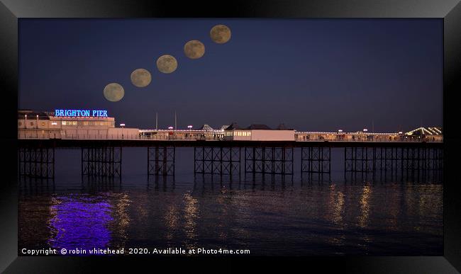 Five Super-Moons Framed Print by robin whitehead