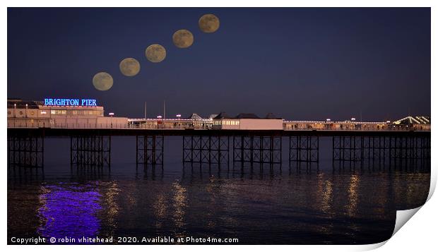 Five Super-Moons Print by robin whitehead
