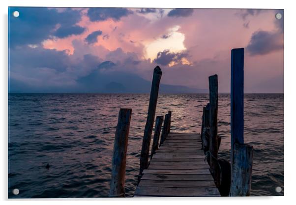 Lake Atitlan Sunset Acrylic by Christian Pauschert