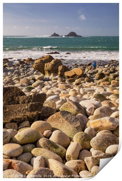 Porth Nanven Beach, St Just, Cornwall Print by Dan Santillo